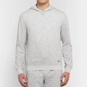 Ermenegildo Zegna Embroidered Mélange
Loopback Cotton Jersey Hoodie Sweatshirt